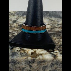 Tungsten size 12.5 wood inlay ring